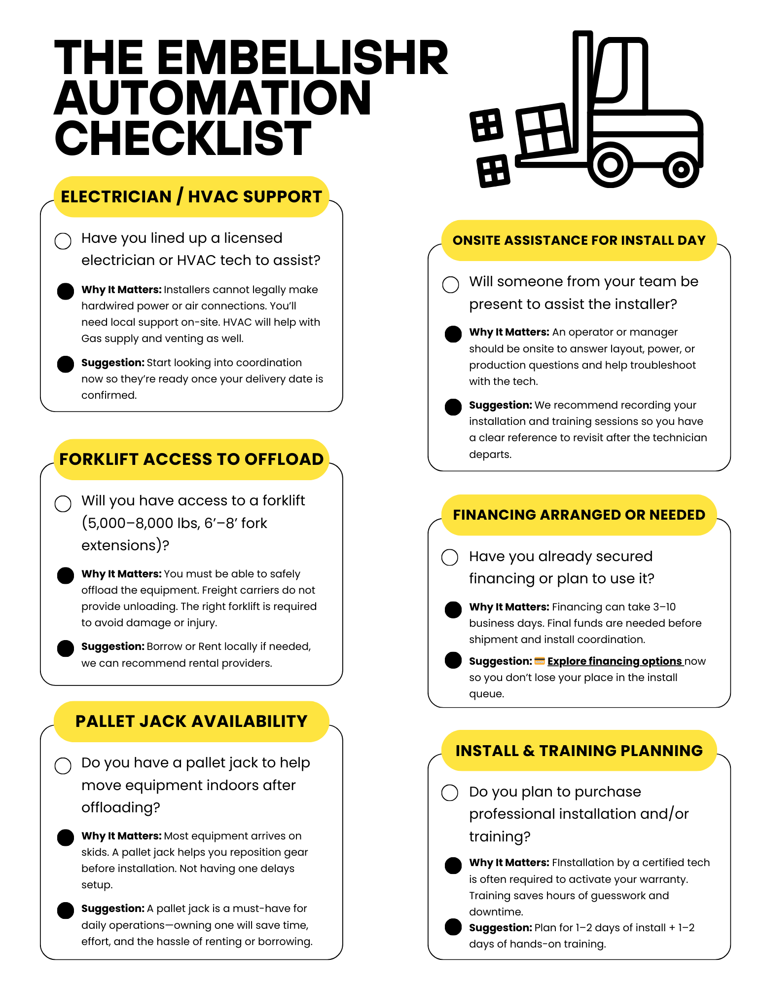 Embellishr | The Automation Checklist