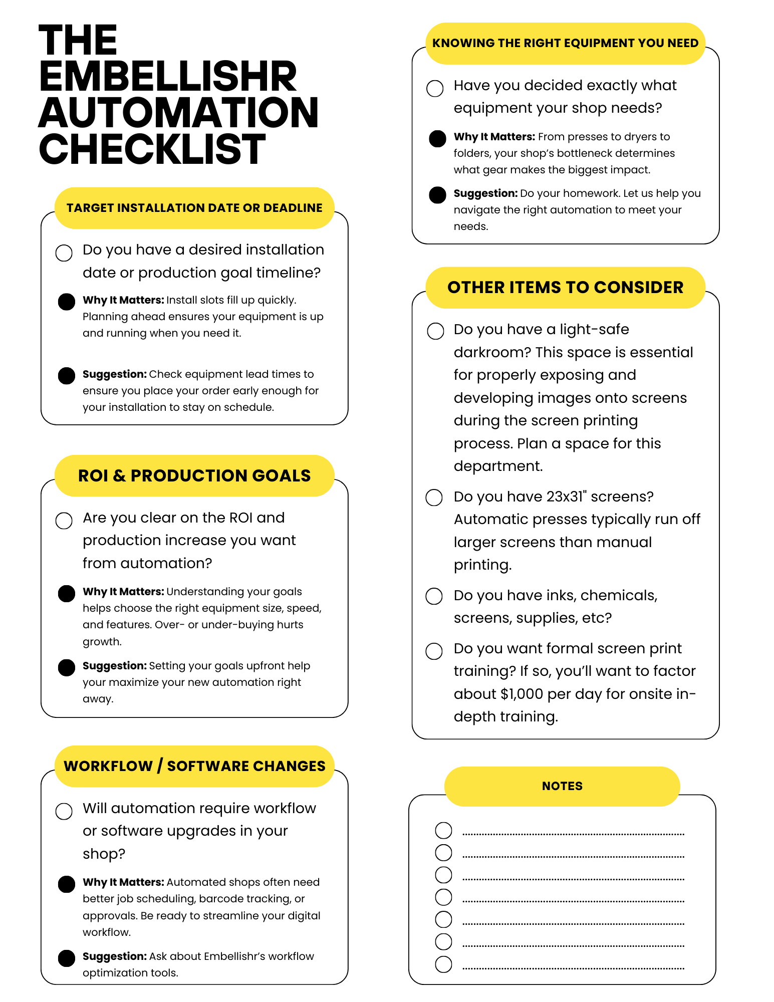 Embellishr | The Automation Checklist