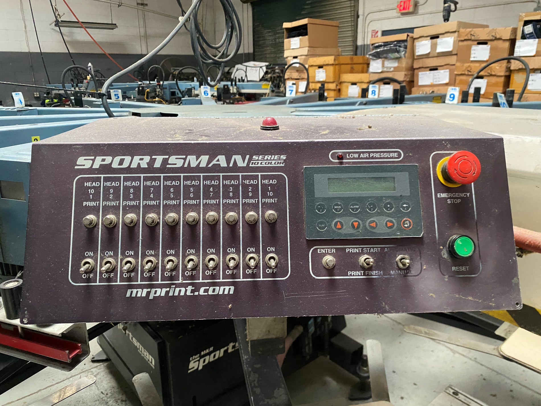 M&R Sportsman 10 Color 12 Station Automatic Press w/Servo Indexer Control Panel