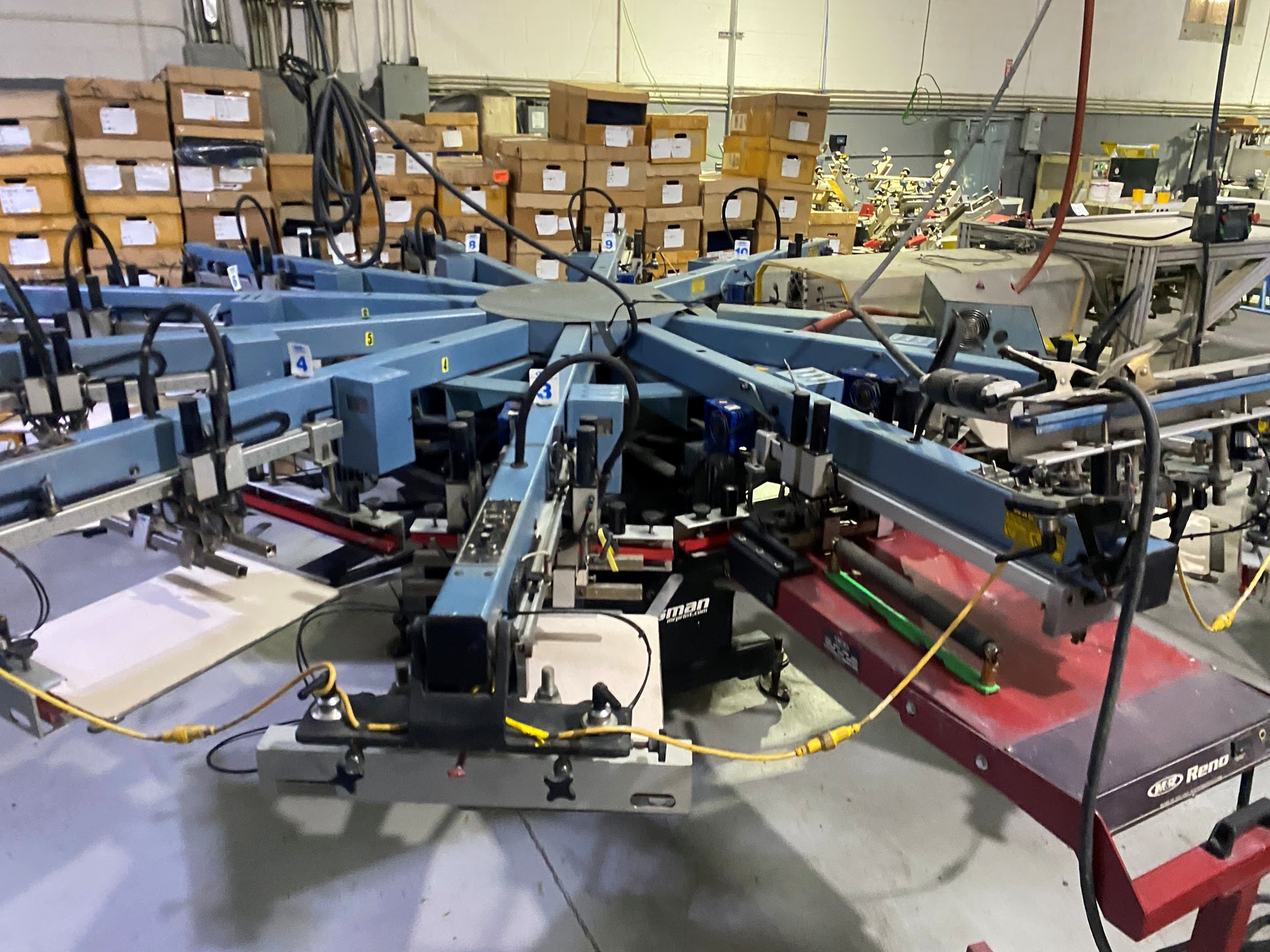M&R Sportsman 10 Color 12 Station Automatic Press w/Servo Indexer
