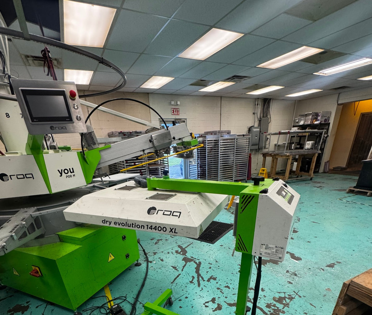 ROQ YOU M 6 Color 8 Station Automatic Press & ROQ Dry Evolution 14400XL Smart Flash