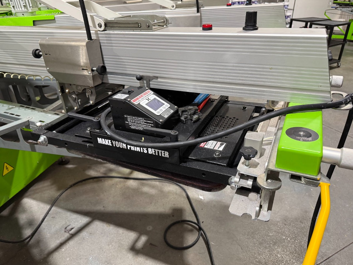 Stampinator on a ROQ NEXT XL 14 Color 16 Station Automatic Press