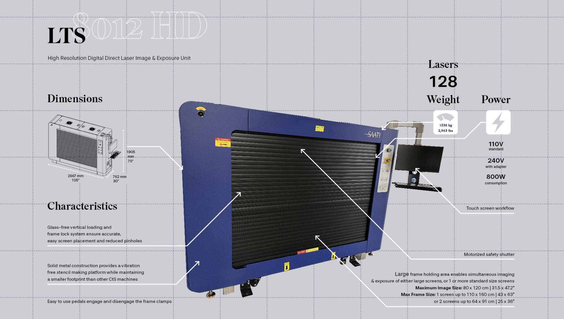 SAATI LTS 8012 HD Direct Laser Image & Exposure Unit